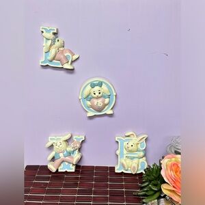 vintage homco Love Letters embossed Bunnies